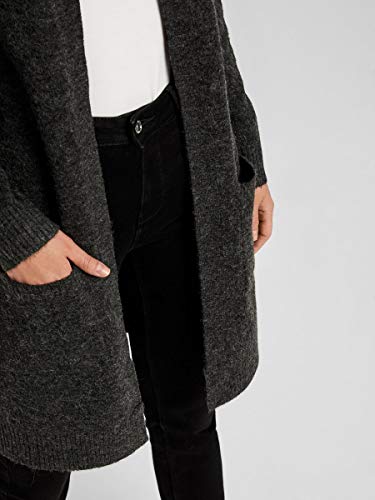 Vero Moda Vmblakely IVA LS Open Cardigan Noos Chaqueta Punto, Gris (Dark Grey Melange Dark Grey Melange), 36 (Talla del Fabricante: X-Small) para Mujer