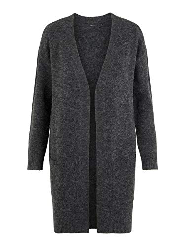 Vero Moda Vmblakely IVA LS Open Cardigan Noos Chaqueta Punto, Gris (Dark Grey Melange Dark Grey Melange), 36 (Talla del Fabricante: X-Small) para Mujer