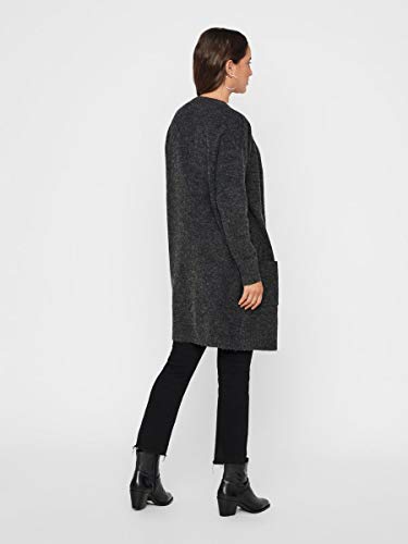 Vero Moda Vmblakely IVA LS Open Cardigan Noos Chaqueta Punto, Gris (Dark Grey Melange Dark Grey Melange), 36 (Talla del Fabricante: X-Small) para Mujer