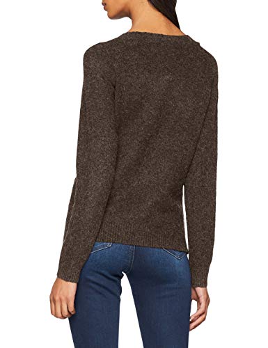 Vero Moda Vmdoffy LS O-Neck Blouse Noos suéter, Multicolor (Shopping Bag Detail: W. Black Melange), X-Small para Mujer