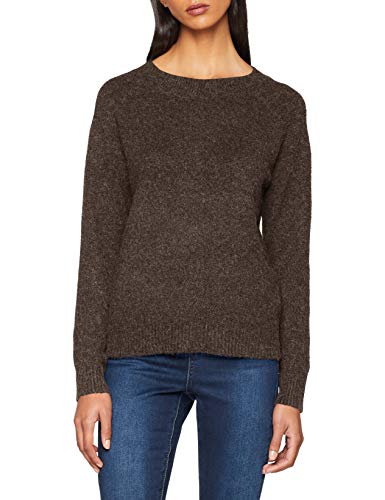 Vero Moda Vmdoffy LS O-Neck Blouse Noos suéter, Multicolor (Shopping Bag Detail: W. Black Melange), X-Small para Mujer
