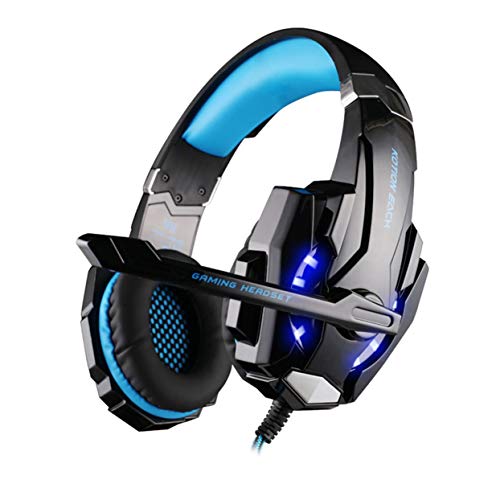 VersionTECH G9000 Gaming Headset Auriculares estéreo envolventes para juegos con micrófono con cancelación de ruido Luz LED y orejeras de memoria suave
