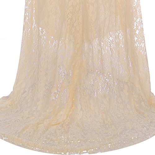 Vestido de embarazo de fotografía elegante, vestido largo de encaje de manga corta para mujer, vestido de boda, fiesta, ceremonia S-XL albaricoque S