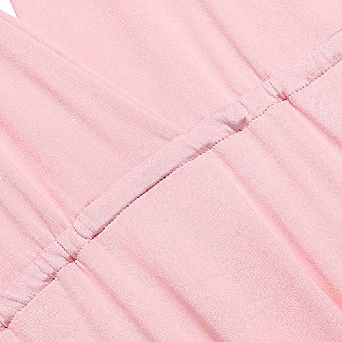 Vestido de Fiesta de Mujer Sin Mangas de Boho Maxi Largo Vestidos de Cóctel Piso-Longitud Multi-Way Dresses (L, Rosado)