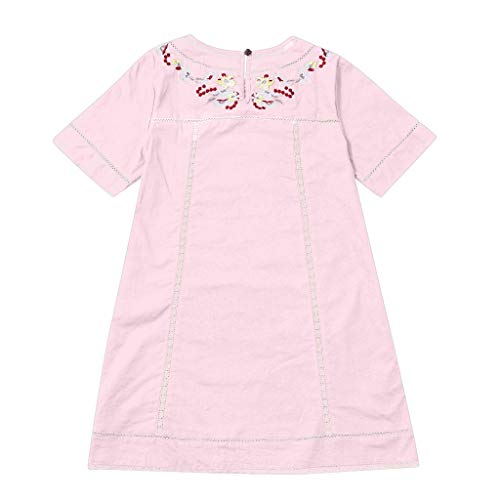 Vestidos de Manga Corta o túnica Bordada Bohemia para Mujer Playa Liso Beach Cover up Mangas Cortas Camisolas Estampada Pareo Bikini Up Largas Verano Talla única