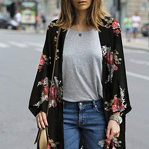 Vestidos Mujer Casual Tallas Grandes Vestido de Camisa de Gasa para Mujer de Moda Kimono Estampado Top Cardigan Cubrir Blusa Ropa de Playa Camisa Vestido