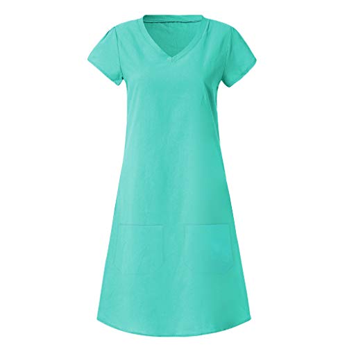Vestidos Mujer Casual Verano 2019 Vestido de Mujer Estilo Femenino Camiseta de algodón Vestido Casual de Talla Grande para Mujer Camisa Vestido