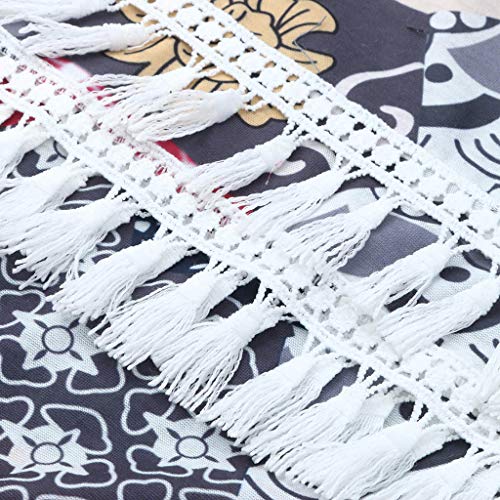 Vestidos Ropa de Baño Camisolas Playa Mujer Pareos Borla Verano Bikini Vestido Traje Cover Up Mujeres Fuera del Hombro Bohemia Impreso cóctel Playa Ganchillo de La Vendimia Borlas Mini