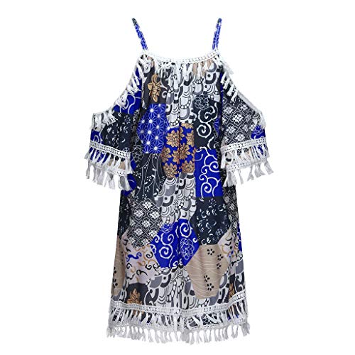 Vestidos Ropa de Baño Camisolas Playa Mujer Pareos Borla Verano Bikini Vestido Traje Cover Up Mujeres Fuera del Hombro Bohemia Impreso cóctel Playa Ganchillo de La Vendimia Borlas Mini
