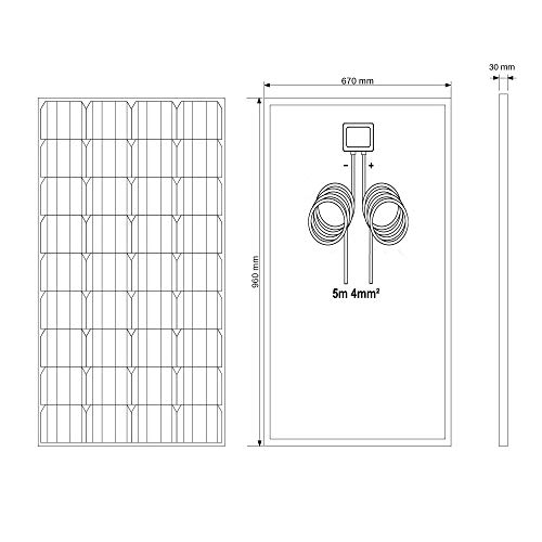 VIASOLAR Kit 100W Pro 12V Panel Solar monocristalino células alemanas
