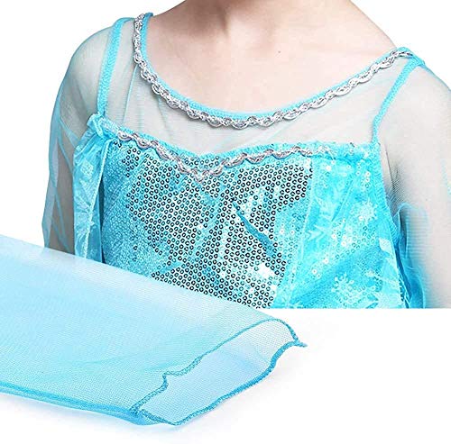 Vicloon - Disfraz de Princesa Elsa - Reino de Hielo - Vestido de Cosplay de Carnaval, Halloween y la Fiesta de Cumpleaños