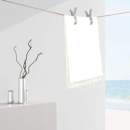 Vicloon Set de 6 Pinzas de Toalla de Playa Clips de Acero Inoxidable, Resistentes al Viento, para la Ropa Pesada y el Lavarse, Plata