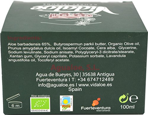 Vidaloe Crema hidratante con Aloe Vera y Aceite de Oliva 100ml
