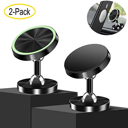 Viedouce 2 Pack Soporte Móvil Coche Magnético Universal,Soporte para Teléfono,Iman Móvil Coche 720° Rotación Apoyo Pegar a Cualquier Superficie Limpiado para iPhone Samsung Xiaomi,Huawei (Stlye-07)
