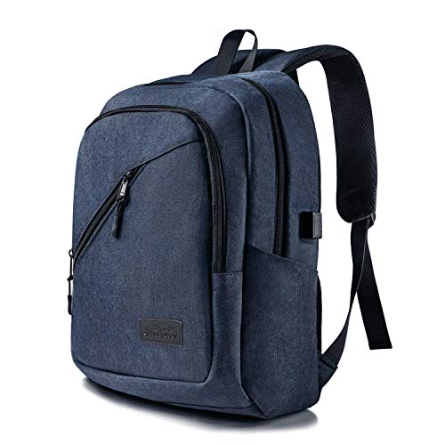 Viedouce Mochila para Portátiles Escolares,Mochilas Antirrobo Impermeable,Daypacks con Puerto de Carga USB & Puerto de Auriculares,Negocio Mochila Portátil para Hombre Mujer (Azul-17.3 Pulgadas)