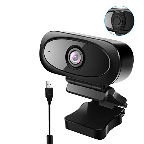 Viflykoo Webcam con micrófono, cámara Web 1080P Full HD con micrófono estéreo,Compatible con Mainstream XP2 y Superior,Mac,Vista,win7/8/10, Adecuado para PC,computadoras de Escritorio