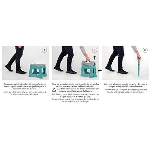 Vigar Taburete Plegable Compact de Color Gris de 32 cm de Altura