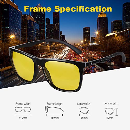 Vimbloom Gafas de Sol de Conducción Polarizada Lente Amarilla Gafas de HD Visión Polarizadas Conduccion Nocturna para Hombre Mujer VI573