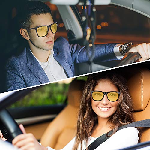 Vimbloom Gafas de Sol de Conducción Polarizada Lente Amarilla Gafas de HD Visión Polarizadas Conduccion Nocturna para Hombre Mujer VI573