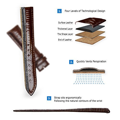 Vinband Correa para Relojs Quick Release Cuero Auténtico Becerro Correa Reloj Smar Bordes Cosidos - 14/16/18/20/22/24 mm Correa Reloj con Hebilla de Acero Inoxidable (20mm, Pink)