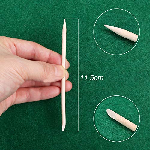 VINFUTUR 100pcs Palos Uñas Palillos Cutículas Naranja para Manicura Nail Art Levantadores Madera Naranja de Cutícula