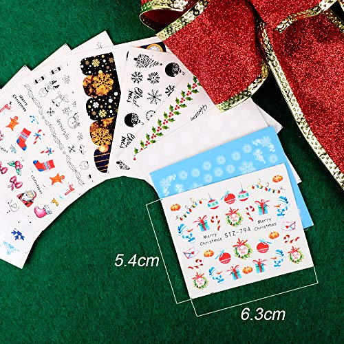 VINFUTUR 60 Hojas Pegatinas al Agua para Uñas Decorativas Pegatinas Uñas Transferencia Agua Nail Art Stickers Calcomanías Uñas Etiquetas Engomadas para DIY Decoración Arte de Uñas