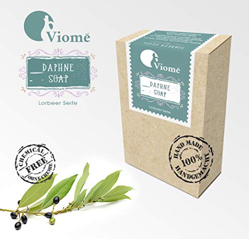 Viomé | Jabón de Lorbeer puro, vegano y a mano, sin aceite de palma, jabón 100% natural