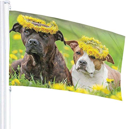Viplili Banderas Dog Design Flag 3x5 FT Garden Flag Tough The Strongest, Longest Lasting Flag National Flag Outdoor Flags