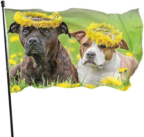 Viplili Banderas Dog Design Flag 3x5 FT Garden Flag Tough The Strongest, Longest Lasting Flag National Flag Outdoor Flags