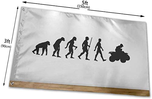 Viplili Banderas, Evolution ATV Quad Bike Fly Breeze 3x5 Ft. Polyester, Fade-Resistant and Durable Decorative Banner with Head and Brass Grommets for Easy Removal