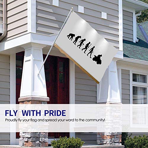 Viplili Banderas, Evolution ATV Quad Bike Fly Breeze 3x5 Ft. Polyester, Fade-Resistant and Durable Decorative Banner with Head and Brass Grommets for Easy Removal