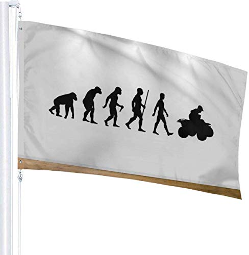 Viplili Banderas, Evolution ATV Quad Bike Fly Breeze 3x5 Ft. Polyester, Fade-Resistant and Durable Decorative Banner with Head and Brass Grommets for Easy Removal
