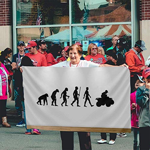 Viplili Banderas, Evolution ATV Quad Bike Fly Breeze 3x5 Ft. Polyester, Fade-Resistant and Durable Decorative Banner with Head and Brass Grommets for Easy Removal