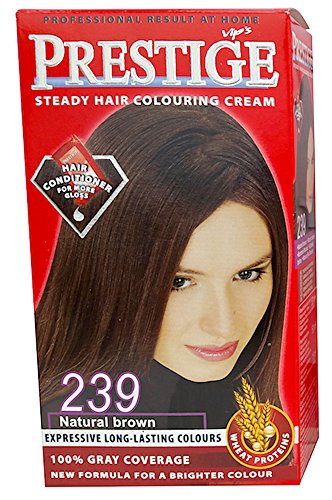 Vip's prestige crema colorante para el cabello, color marrón natural 239
