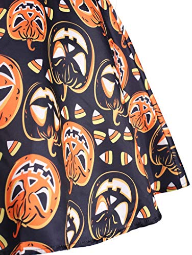 Víspera de Todos los Santos, Covermason Carnaval Dress Up Costume Halloween Dress - Precioso Vestido de Fiesta para señoras(Naranja,44EU)