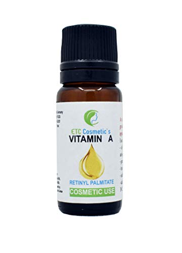 Vitamina A 10 ml de suero, suero Retinol - (RETINIL PALMITATO) mejor anti envejecimiento, antiarrugas, piel restor, rostro; Ingrediente cosmético - 100% natural, puro y orgánico 10 ml