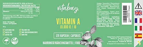 Vitamina A 10.000 Ui, 120 Cápsulas Vegetales