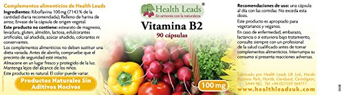 Vitamina B2 100mg x 90 cápsulas, Sin estearato de magnesio o aditivos nocivos, sin OGM, Vegano, La riboflavina ayuda con el cansancio, la fatiga, y a mantener los niveles de energía, Hecho en Gales