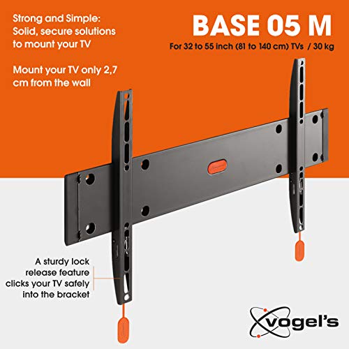 Vogel's Base 05 M - Soporte de Pared Fijo para TV 23 - 55", con Sistema VESA máx. 400x400, Carga máx. de peso 30kg