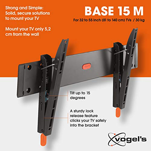 Vogel's Base 15 M - Soporte de Pared Inclinable para TV 32 - 55", con Sistema VESA máx. 400x400, Carga máx. de peso 30kg
