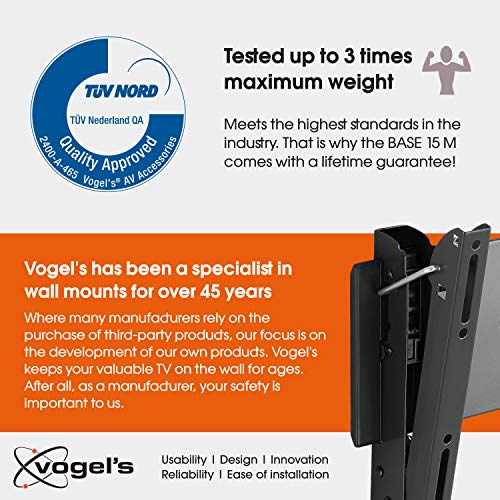 Vogel's Base 15 M - Soporte de Pared Inclinable para TV 32 - 55", con Sistema VESA máx. 400x400, Carga máx. de peso 30kg