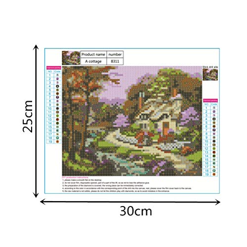 VOSAREA DIY 5D Kit de Pintura Diamante DIY Kit de Punto de Cruz Bordado de Diamantes Pintura Decoración de Pared Kits de Arte de Impresión Casa de Campo