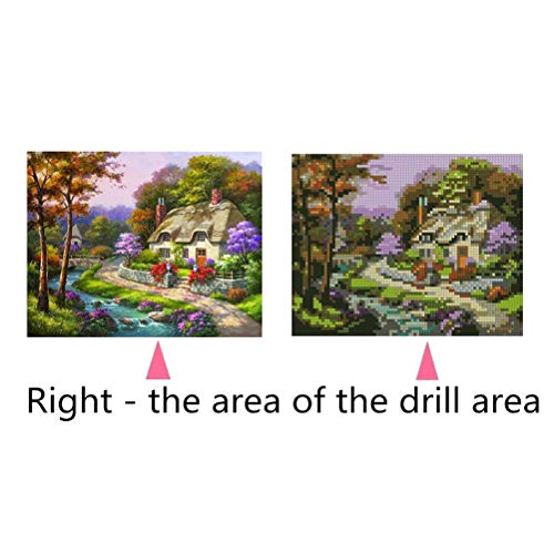 VOSAREA DIY 5D Kit de Pintura Diamante DIY Kit de Punto de Cruz Bordado de Diamantes Pintura Decoración de Pared Kits de Arte de Impresión Casa de Campo
