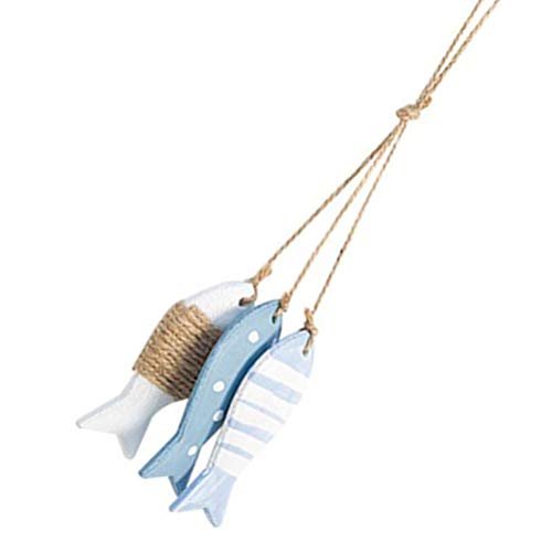 Vosarea - Peces de madera para decoración de pared, estilo mediterráneo, decoración colgante, regalo náutico, pescado para bautizo, comunión, confirmación y decoración de baño