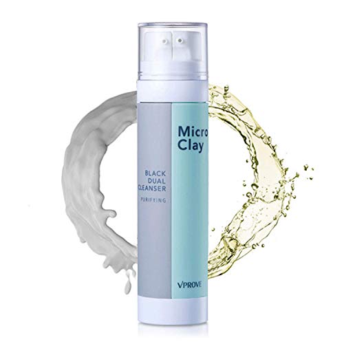 VPROVE Clay Cleanser & limpiador de aceite-micro Clay limpiador profundo y aceite de oliva purificador, todo en un producto para la limpieza de todo tipo de piel, blackhead-100ml