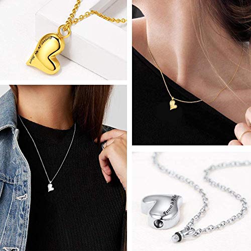 VVHN Joyas de cremación de Cenizas urnas Collar conmemorativo Recuerdos de Ceniza