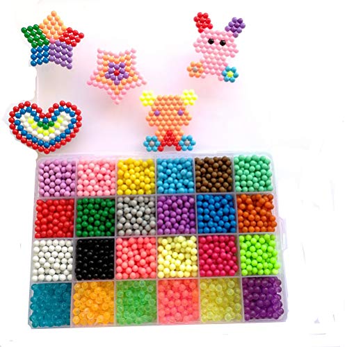 vytung Abalorios Cuentas de Agua 3600 Perlas 24 Colors(6 Brillar en Oscuridad) Niños Craft Kits (24 Colors Pack)