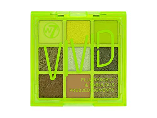 W7 | Pressed Pigment Palette | Vivid Pressed Pigment Palette - Glowin' Green | 9 Shades