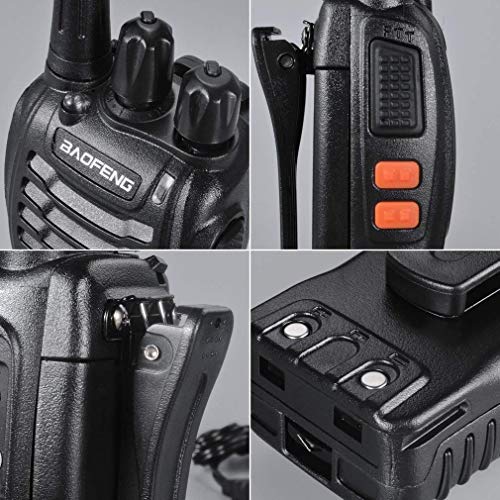 Walkie Talkie 2pcs 1500mah Batería Recargables USB 16 Canales con el Auricular Incorporado Antorcha de LED para Supermercado Hogar Actividad de Interior o al Aire Libre （Negro）