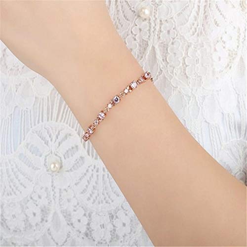 WANGCHENGLONG Pulsera de moda simple para regalo de mujer, pulsera adecuada para el día de San Valentín, día de la madre, nacimiento (color: rosa, tamaño: 17 cm)